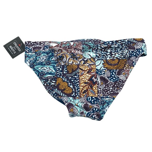 Bar III Boho By Nature Bikini Bottom XS Multicolor Smocked Side Hipster Brief - Picture 4 of 6